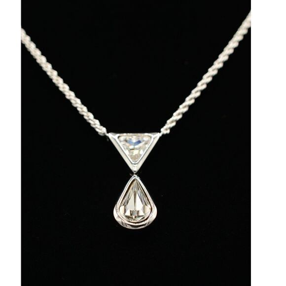 Christian Dior Vintage Crystal Pendant Collar Necklace Rhinestone Signed Bin7 - Picture 1 of 12